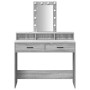 Mesa de tocador con luces LED Gris Sonoma 100x41x140 cm de , Tocadores para dormitorios - Ref: Foro24-865177, Precio: 125,09 ...