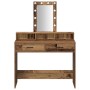 Mesa de Tocador con Luces LED de Madera Vieja 100x41x140 cm de , Tocadores para dormitorios - Ref: Foro24-865179, Precio: 121...