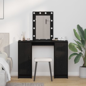 Mesa de Tocador con Luces LED Roble Negro