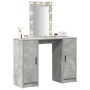 Mesa de Tocador con Luces LED Gris Concreto 102x33x135 cm de , Tocadores para dormitorios - Ref: Foro24-865184, Precio: 126,2...