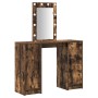 mesa de tocador con luces LED Roble Ahumado 102x33x135 cm de , Tocadores para dormitorios - Ref: Foro24-865185, Precio: 126,2...