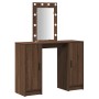 Mesa de tocador con luces LED Roble Marrón 102x33x135 cm by , Bedroom Dressers - Ref: Foro24-865187, Price: 125,28 €, Discoun...