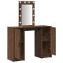 Mesa de tocador con luces LED Roble Marrón 102x33x135 cm by , Bedroom Dressers - Ref: Foro24-865187, Price: 125,28 €, Discoun...