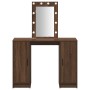 Mesa de tocador con luces LED Roble Marrón 102x33x135 cm by , Bedroom Dressers - Ref: Foro24-865187, Price: 125,28 €, Discoun...