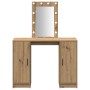 Mesa de Tocador con Luces LED Roble Artesanal 102x33x135 cm de , Tocadores para dormitorios - Ref: Foro24-865189, Precio: 126...