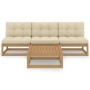 Garden furniture 4 pieces with cushions made of solid pine wood by vidaXL, Garden sets - Ref: Foro24-3076357, Price: 319,13 €...