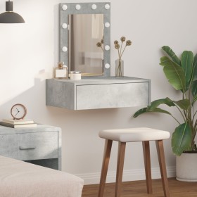 Mesa de tocador colgante con luces LED en Gris Concreto von , Schlafzimmerkommoden - Ref: Foro24-865220, Preis: 85,20 €, Raba...