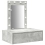 Mesa de tocador colgante con luces LED en Gris Concreto de , Tocadores para dormitorios - Ref: Foro24-865220, Precio: 88,96 €...