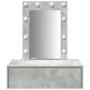 Mesa de tocador colgante con luces LED en Gris Concreto de , Tocadores para dormitorios - Ref: Foro24-865220, Precio: 88,96 €...