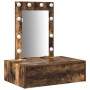 Mesa de tocador colgante con luces LED en roble ahumado de , Tocadores para dormitorios - Ref: Foro24-865221, Precio: 87,68 €...