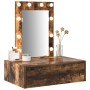 Mesa de tocador colgante con luces LED en roble ahumado de , Tocadores para dormitorios - Ref: Foro24-865221, Precio: 87,68 €...