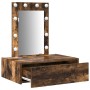 Mesa de tocador colgante con luces LED en roble ahumado de , Tocadores para dormitorios - Ref: Foro24-865221, Precio: 87,68 €...