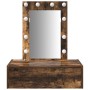 Mesa de tocador colgante con luces LED en roble ahumado de , Tocadores para dormitorios - Ref: Foro24-865221, Precio: 87,68 €...