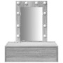 Mesa de tocador colgante con luces LED Gris Sonoma de , Tocadores para dormitorios - Ref: Foro24-865222, Precio: 90,27 €, Des...