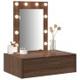 Tocador colgante con luces LED en roble marrón de , Tocadores para dormitorios - Ref: Foro24-865223, Precio: 90,27 €