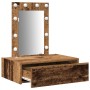 Mesa de Tocador Montada en la Pared con Luces LED de Madera Envejecida de , Tocadores para dormitorios - Ref: Foro24-865224, ...