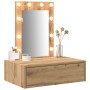 Mesa de tocador colgante con luces LED - Roble artesano de , Tocadores para dormitorios - Ref: Foro24-865225, Precio: 87,68 €...