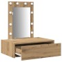 Mesa de tocador colgante con luces LED - Roble artesano de , Tocadores para dormitorios - Ref: Foro24-865225, Precio: 87,68 €...