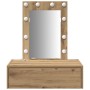 Mesa de tocador colgante con luces LED - Roble artesano de , Tocadores para dormitorios - Ref: Foro24-865225, Precio: 87,68 €...