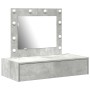 Mesa de Tocador Colgante con Luces LED Gris Concreto de , Tocadores para dormitorios - Ref: Foro24-865229, Precio: 105,57 €, ...