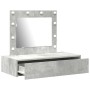 Mesa de Tocador Colgante con Luces LED Gris Concreto de , Tocadores para dormitorios - Ref: Foro24-865229, Precio: 105,57 €, ...