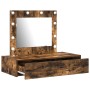 Mesa de tocador colgante con luces LED en roble ahumado de , Tocadores para dormitorios - Ref: Foro24-865230, Precio: 105,57 ...