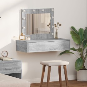 Mesa de tocador montada en la pared con luces LED