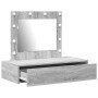 Mesa de tocador montada en la pared con luces LED gris sonoma de , Tocadores para dormitorios - Ref: Foro24-865231, Precio: 1...