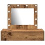 Mesa de Tocador Montada en la Pared con Luces LED de Madera Antigua de , Tocadores para dormitorios - Ref: Foro24-865233, Pre...