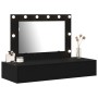 Mesa de tocador montada en la pared con luces LED en roble negro de , Tocadores para dormitorios - Ref: Foro24-865236, Precio...