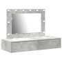 Mesa de tocador colgante con luces LED en gris concreto de , Tocadores para dormitorios - Ref: Foro24-865238, Precio: 112,12 ...