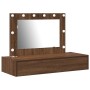 Mesa de tocador colgante con luces LED de roble marrón de , Tocadores para dormitorios - Ref: Foro24-865241, Precio: 115,57 €...