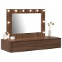 Mesa de tocador colgante con luces LED de roble marrón de , Tocadores para dormitorios - Ref: Foro24-865241, Precio: 115,57 €...