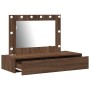 Mesa de tocador colgante con luces LED de roble marrón de , Tocadores para dormitorios - Ref: Foro24-865241, Precio: 115,57 €...