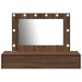 Mesa de tocador colgante con luces LED de roble marrón de , Tocadores para dormitorios - Ref: Foro24-865241, Precio: 115,57 €...