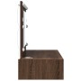 Mesa de tocador colgante con luces LED de roble marrón de , Tocadores para dormitorios - Ref: Foro24-865241, Precio: 115,57 €...