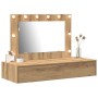 Mesa de tocador colgante con luces LED de roble de , Tocadores para dormitorios - Ref: Foro24-865243, Precio: 112,12 €, Descu...