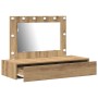 Mesa de tocador colgante con luces LED de roble de , Tocadores para dormitorios - Ref: Foro24-865243, Precio: 112,12 €, Descu...