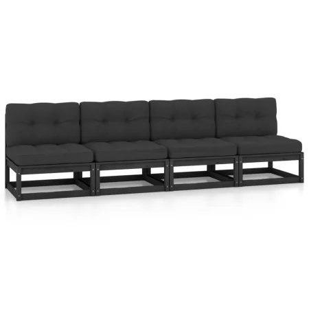 4-Sitzer-Gartensofa mit Kissen aus massivem Kiefernholz von vidaXL, Outdoor-Sofas - Ref: Foro24-3076393, Preis: 398,86 €, Rab...