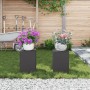 Soportes de Planta Exteriores  Pilar 2 pcs Negro 24x24x35 cm Acero | Foro24.es | Tu tienda online para hogar, jardín y más Foro24.es