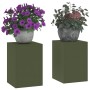 Soportes para Plantas de Exterior Pilar 2 pcs Verde Oliva 24x24x35 cm Acero de , Soportes para macetas - Ref: Foro24-865809, ...