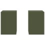 Soportes para Plantas de Exterior Pilar 2 pcs Verde Oliva 24x24x35 cm Acero de , Soportes para macetas - Ref: Foro24-865809, ...