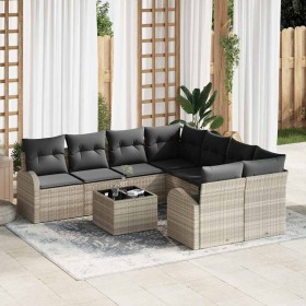 Conjunto de sofá de jardín 9 pcs 55 x 55 x 37 cm