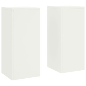 Juego de 2 Soportes de Plantas de para Exterior en blanco, 24x24x55 cm, Acero von , Topfständer - Ref: Foro24-865814, Preis: ...