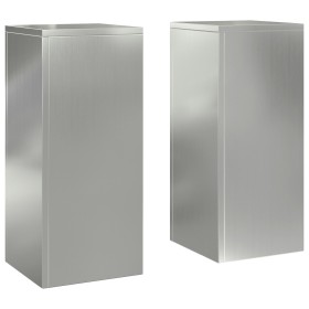 Soportes para Plantas al Aire Libre Pilar 2 pcs 24x24x55 cm Acero Galvanizado by , Pot stands - Ref: Foro24-865818, Price: 58...