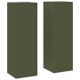 Soportes para Plantas Exteriores  Pilar 2 pcs Verde Oliva 24x24x75 cm Acero | Foro24.es | Tu tienda online para hogar, jardín y más Foro24.es
