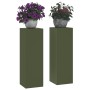 Soportes para Plantas Exteriores  Pilar 2 pcs Verde Oliva 24x24x75 cm Acero | Foro24.es | Tu tienda online para hogar, jardín y más Foro24.es