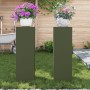 Soportes para Plantas Exteriores  Pilar 2 pcs Verde Oliva 24x24x75 cm Acero | Foro24.es | Tu tienda online para hogar, jardín y más Foro24.es