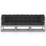 3-seater garden sofa with solid pine wood cushions by vidaXL, Outdoor sofas - Ref: Foro24-3076371, Price: 281,54 €, Discount: %