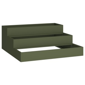 Macetero de Jardín de 3 Niveles 90x90x35 cm Verde Oliva Acero de , Maceteros y jardineras - Ref: Foro24-865837, Precio: 102,47 €
